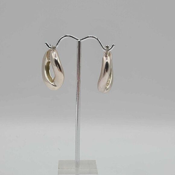 J Crew Silver Tone Hoop Earrings - Picture 3 of 8